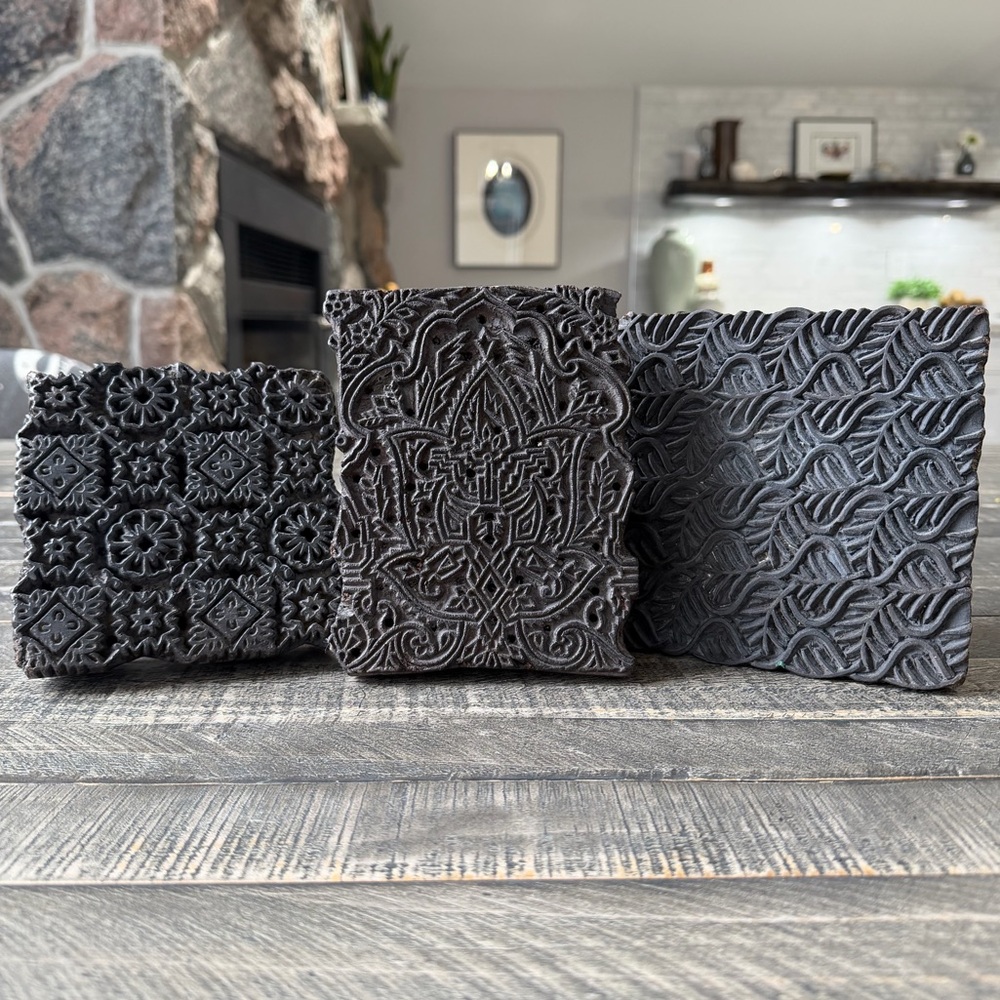 Antique Hand Carved Wooden Printing Blocks - Picture 14 of 14